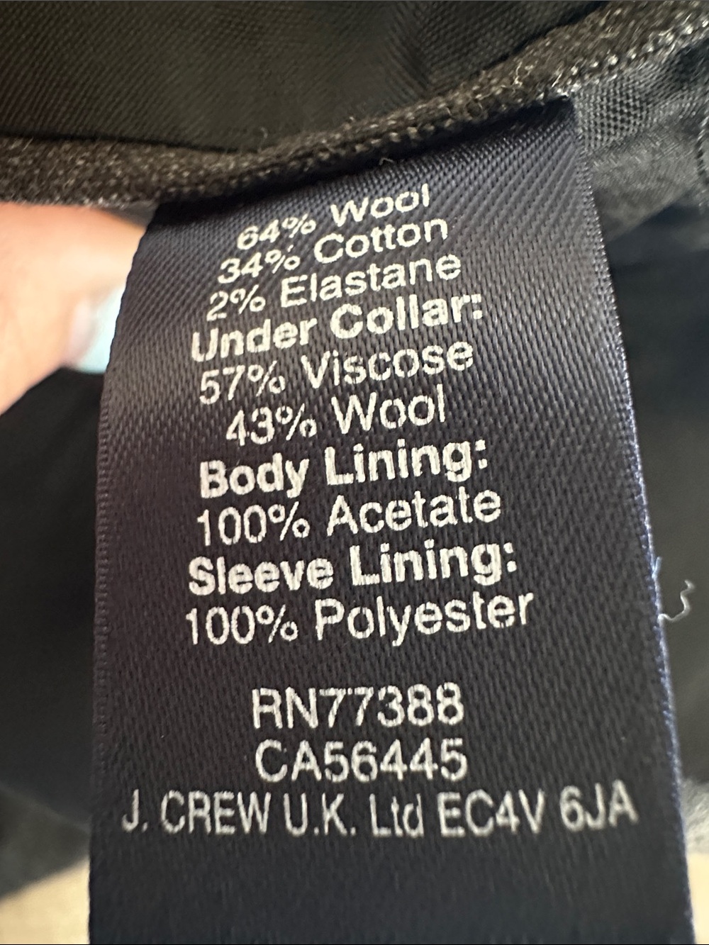 J. Crew Dark Charcoal Two-Button Sport Coat